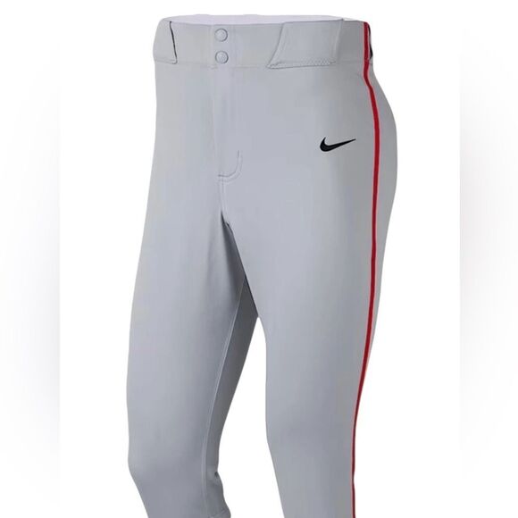 Nike Men's Grey Vapor Select Red Piped KNICKER Baseball Pants New SZ S Small - Picture 1 of 5